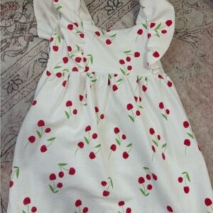 Zara White Garment with Red Pattern
